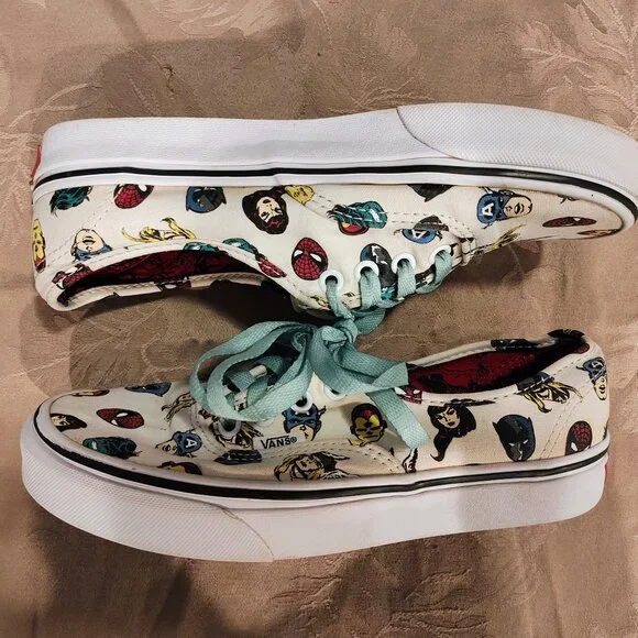 Vans Marvel x Authentic Avengers Off White Canvas Shoes, M 6, W 7.5, Used - Picture 2 of 16